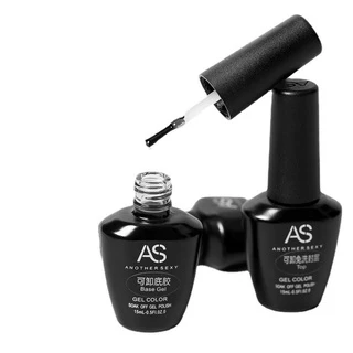 AS (ขวดดำ) Base coat,Topcoat,Top matt เบส ท็อปกระจก ท็อปด้าน 15มล. up