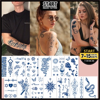 【Start Magic Tattoo】สติกเกอร์รอยสักชั่วคราว กันน้ํา ติดทนนาน 10 ซม.×19 ซม. 15 วัน 001-050 2 สัปดาห์