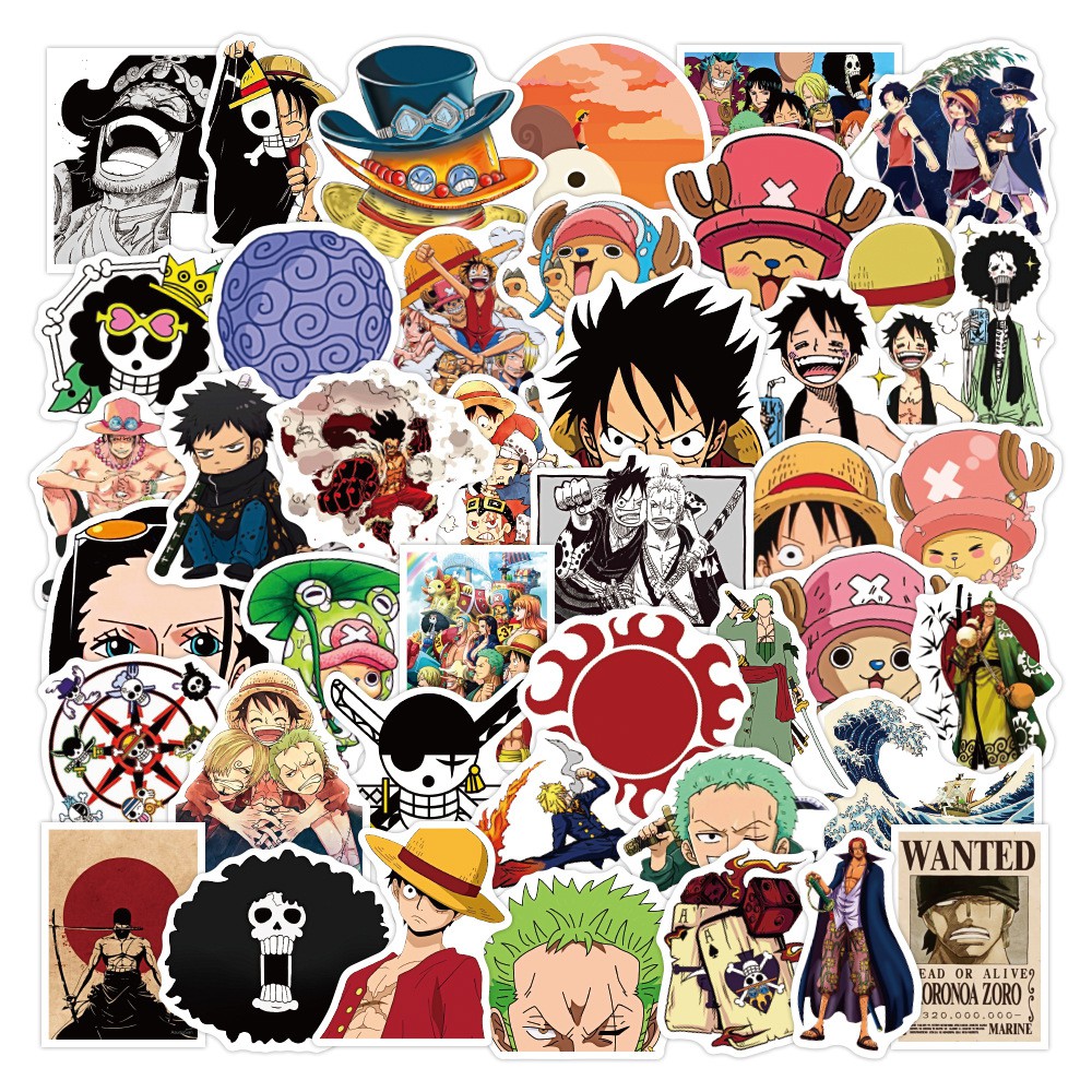 💥SUPERSALE💥ถูกที่สุด Onepiece วันพีซลา อะนิเมะ วันพีซ One piece กันน้ำ สติ๊กเกอร์ ใช้ซ้ำได้  50ชิ้น