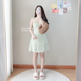 BL2439 - เดรสเข้ารูปลายดอกเล็กสายคู่สวยครบจบในชุดเดียวเลยน้า