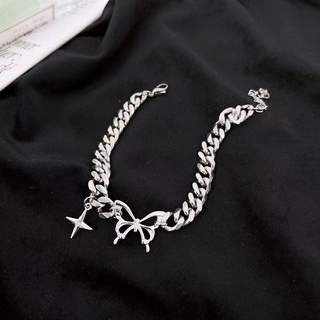 Star Butterfly Bracelet Female Ins Fashion New Design Cuban Chain Light Luxury Retro Cool Tide Hot Girl Hand Jewelry Mens Accessories
