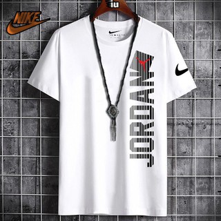 เสื้อเชิ้ต Nike Air Jordan เสื้อยืดสําหรับผู้ชายเสื้อยืดผ้าฝ้ายสั้นจอร์แดนพิมพ์ 2021 dp2c EZT