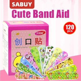 SABUY 120ชิ้น พลาสเตอร์ปิดแผล 1 กล่อง พาสเตอร์ยา วงดนตรีช่วยเหลือ พลาสเตอร์ลายการ์ตูน พลาสเตอร์ยาลายการ์ตูน พลาสเตอร์ยาเด็ก พลาสเตอร์กันน้ำ พาสเตอร์ปิดแผล