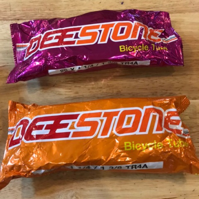 ยางใน จักรยาน deestone 27x1 3/8 , 27x1 1/4 หัวใหญ่ (ห่อส้ม) 26x1 3/8 , 26x1 1/4 หัวใหญ่ (ห่อชมพู)