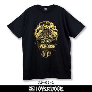 Overdose T-shirt เสื้อยืดคอกลม สีดำ รหัส AP-04-1(โอเวอโดส)