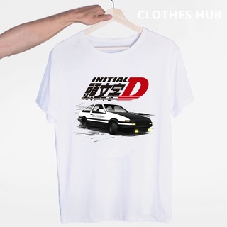 เสื้อยืดลําลอง แขนสั้น คอกลม พิมพ์ลายอนิเมะญี่ปุ่น AE86 Initial D แฟชั่นฤดูร้อน