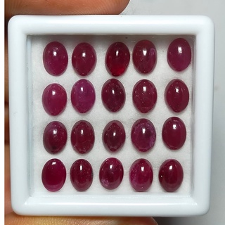 พลอย ทับทิม ธรรมชาติ แท้ ( Natural Ruby ) หนักรวม 24.88 กะรัต จำนวน 20 เม็ด