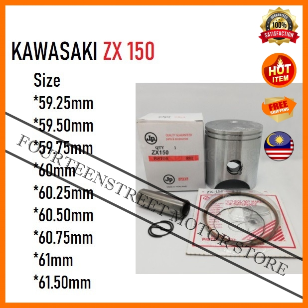 Jp Kawasaki RR ZX 150 ZX150 59 มม. ~ 62 มม.ลูกสูบชุด Pin 16 รถจักรยานยนต์ Motosikal 2 จังหวะ Racing 