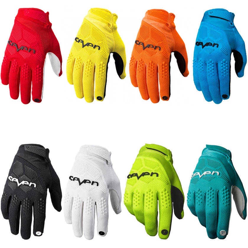 ถุงมือขี่จักรยาน SEVEN สำหรับ DH Downhill และ Off-road ออกแบบมาเพื่อกีฬาขี่จักรยานเสือภูเขาและรถจักรยานยนต์ พร้อมใช้งานกับหน้าจอสัมผัส หลากสีให้เลือก
