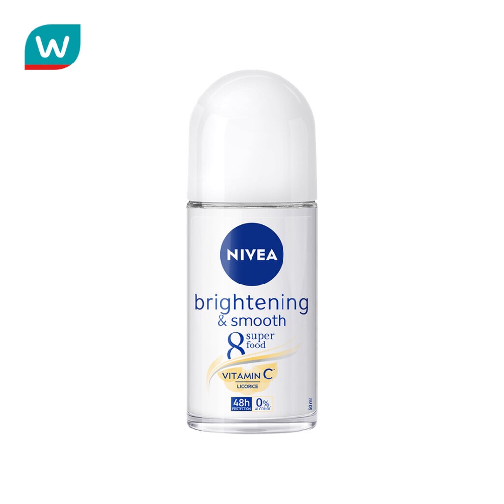 Nivea นีเวีย โรลออน ไบรท์เทนนิ่ง แอนด์ สมูท 8 ซูเปอร์ ฟู้ด 50 มล.