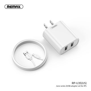 Remax อะแดปเตอร์ชาร์จ Rp - U35 American Standard 2 . 1 A Fast Charging เหมาะกับการพกพาเดินทาง พาวเวอร์แบงค์ fast charge พาวเวอร์แบงค์พกพา