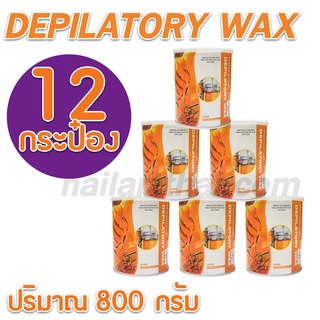 แว็กซ์กำจัดขน แว็กซ์ร้อน Strip wax 800 กรัม สูตรน้ำผึ้ง กระป๋องส้ม โปรฯ 12 กระป๋อง