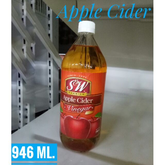 น้ำส้มสายชูหมักจากแอปเปิ้ล น้ำแอปเปิ้ลหมัก / Apple Cider Vinegar ตรา S&amp;W Premium 946 มล.