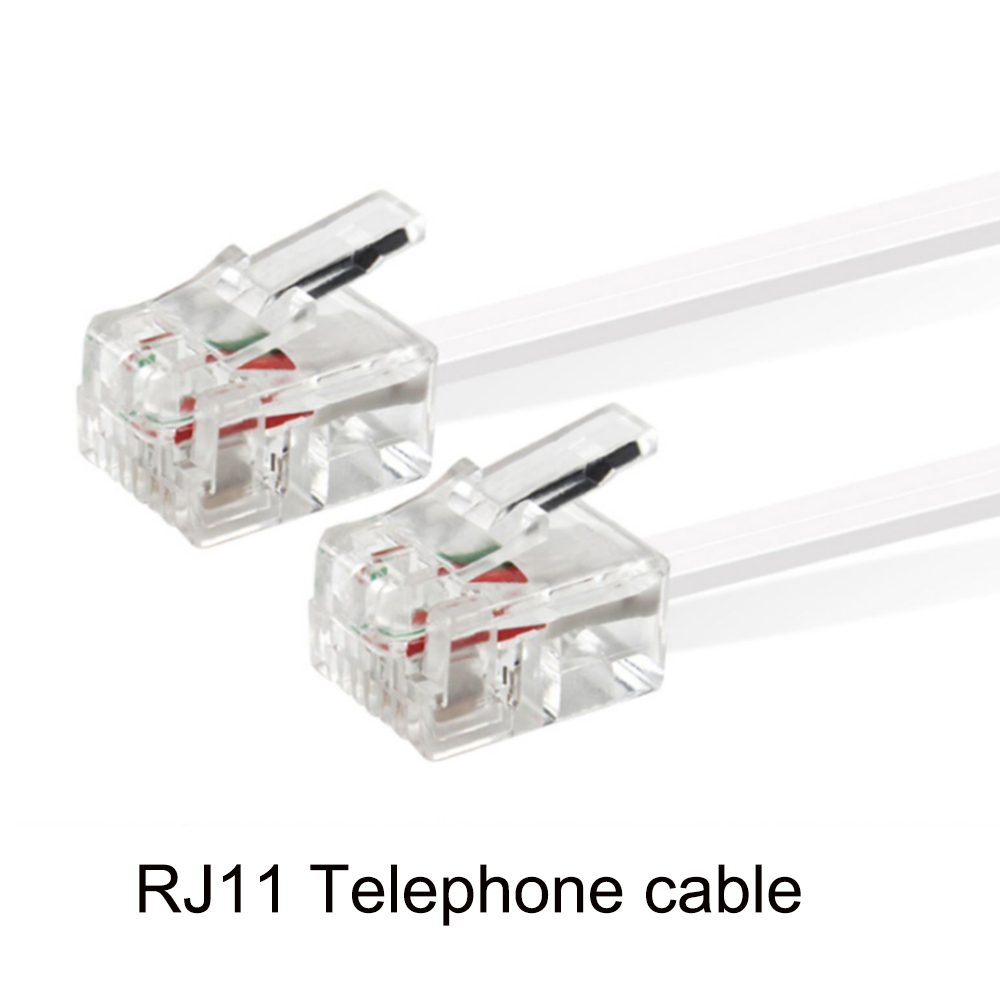 สั้น 20 ซม./30 ซม./50 ซม./100 ซม.RJ11 2-Pin โทรศัพท์ ADSL โมเด็มสาย 6p2c สําหรับ Fax โมเด็ม Pos