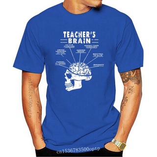 เสื้อยืดสีขาวเสื้อยืด ผ้าฝ้าย พิมพ์ลาย A Teachers Brain Funny Teacher แฟชั่นฤดูร้อน สําหรับผู้ชาย ไซซ์ S-5XLS-4XL