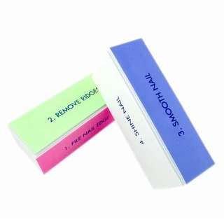 Born PRETTY Nail Buffers Curve Straight Sanding Sponge Files Grinding Polishing black Nail File Nail Art Tool Kit ตะไบขัดเล็บ 4 ขั้นตอน 1 ชิ้น