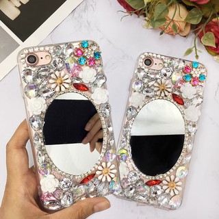 เคสY12/Y17/Y11/Y20/Y21/Y19/Y91/V11/V15/V9/V7/V7plus/V5plus/V11i/พร้อมส่ง เคสกระจก เคสแฟชั่น เคสมือถือ หรูหรา เคสติดเพชร