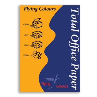 กระดาษสีสะท้อนแสงฟรายอิ้ง Flying Colour ความหนา 70g. สีส้มสะท้อนแสง ขนาด  A4 จำนวน 25 แผ่น