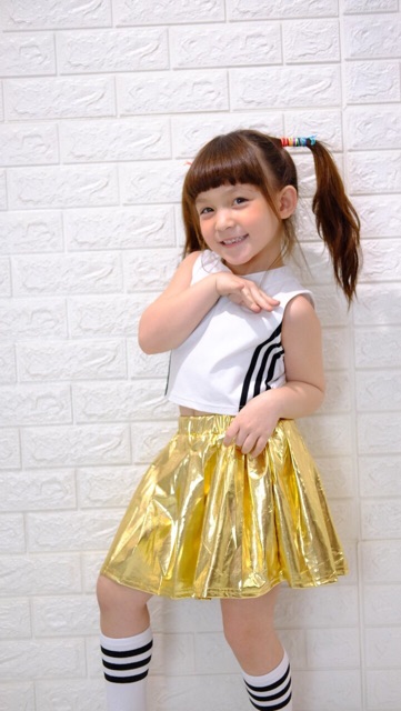 CUTELOOK กระโปรงเด็กสีเมทัลลิก มีซับในกันโป๊ เนื้อผ้าดี ใส่สบาย สต็อคแน่น