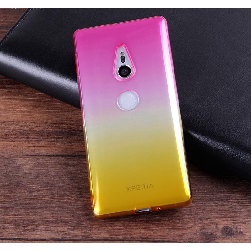 เคส สำหรับ Sony Xperia XZ2 Gradient Two-tone Slim TPU (Pink-Yellow)