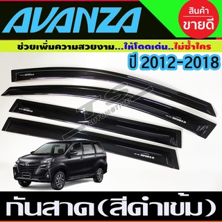 คิ้วกันสาด กันสาด กันสาดประตู สีดำ 4 ชิ้น โตโยต้า อเวนซ่า Toyota Avanza 2012 - 2019 ใส่ร่วมกันได้ทุกปีที่ระบุไว้