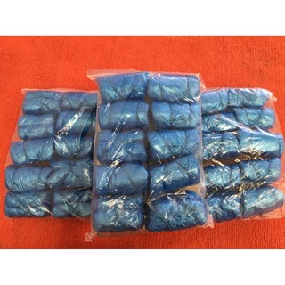 ถุงหุ้มรองเท้าพลาสติก (plastic shoes cover 100 pc/pack) ใช้กับเครื่องแบบเหยียบ T buckle