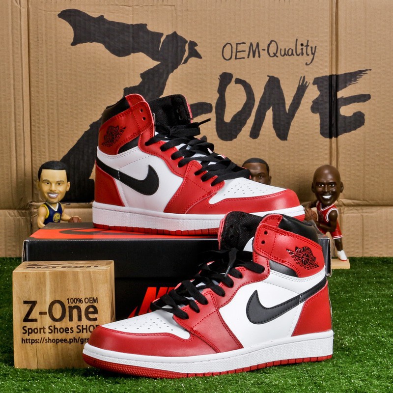 รองเท้าบาสเกตบอล COD Air Jordan 1 Retro basketball shoes สีแดง ขาว ...