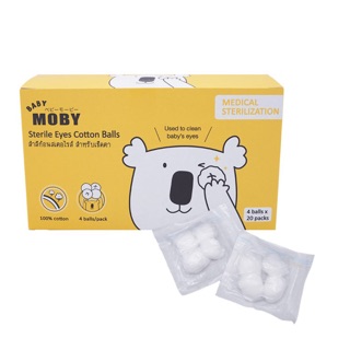 Moby สำลีก้อนเช็ดตาสเตอไรส์ แบบกล่อง ฿138.00