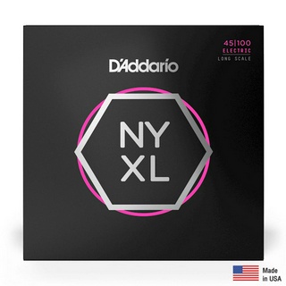 DAddario® NYXL45100 สายกีตาร์เบส 4 สาย วัสดุเหล็กกล้าคาร์บอน ซีรีย์ NYXL (Regular Light, 45 - 100) ** Made in USA **