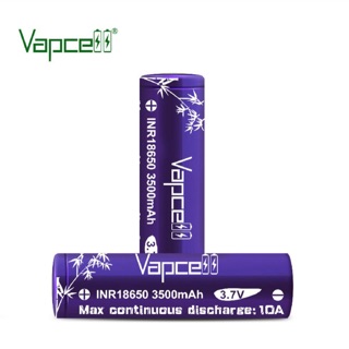 Vapcell INR18650 3500mAh 3.7V [สีม่วง]10A ของแท้ 2ก้อนฟรีกระเป๋าใส่ถ่าน