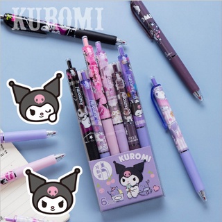 Kuromi ปากกาเจล 0.5 สีดํา 6 ชิ้น / ชุดสําหรับเครื่องเขียน Kawaii