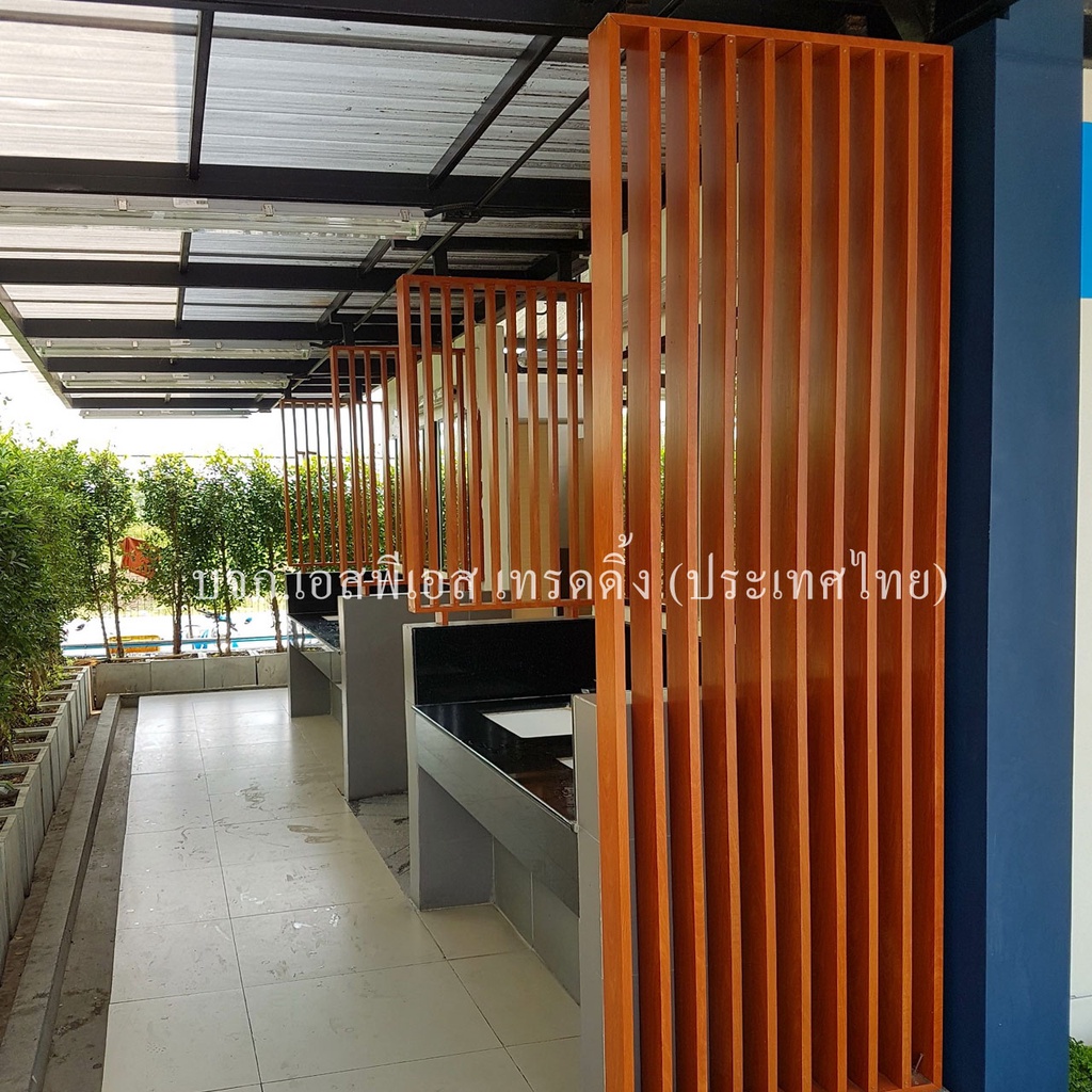 อลูมิเนียมลายไม้3D หน้ากว้าง 2" นิ้ว × ยาว 6 เมตร (ประตูรั้ว ระแนง ติดตั้งง่าย) 8 สีสวย