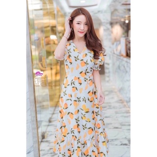 ส่งต่อ เดรสให้นม Lemon Wrap Dress - เลมอน [Size M]