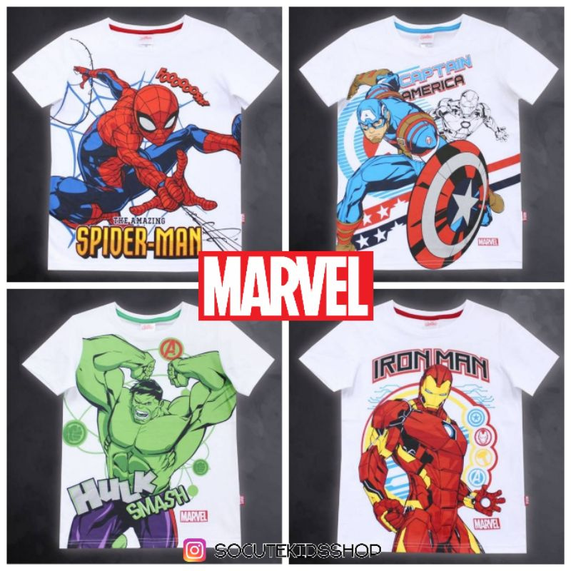 เสื้อกัปตันอเมริกา สไปเดอร์แมน ฮัค ไอรอนแมน ลิขสิทธิ์มาเวลแท้ MS06