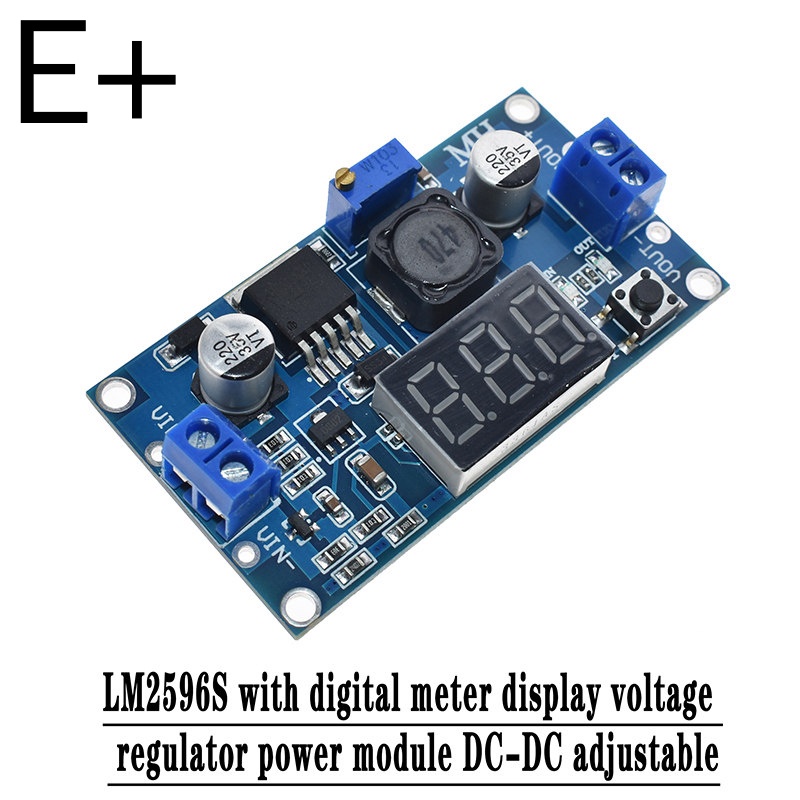 Lm2596 BUCK 3A DC-DC แรงดันไฟฟ้าปรับ Step-Down โมดูล + โวลต์มิเตอร์ LED สีฟ้า