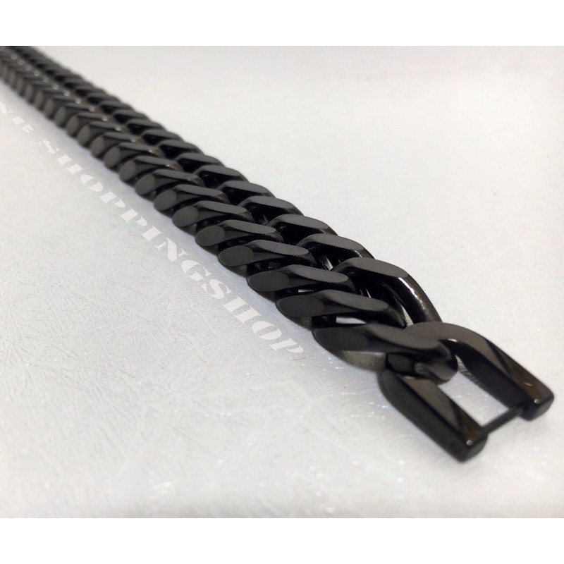B-248 สร้อยข้อมือสแตนเลส  เลสดำ  กว้าง8mm 10mm 12mm เลสข้อมือBlack color สร้อยข้อมือสแตนเลสแท้ ข้อมือเกรดพรีเมี่ย