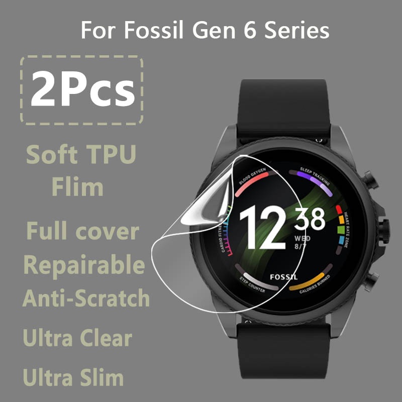 Fossil Gen 5e Gen 6 ฟิล์ม TPU นิ่ม ฟิล์มกันรอยหน้าจอ สําหรับ Fossil Gen 6 Gen 5e Smart Watch ฟิล์มป้