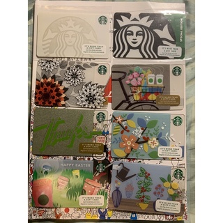 Starbucks  cards USA ไม่มีมูลค่าในบัตร ไม่ขูดพิน 8 ใบ