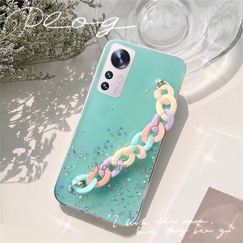 เคสโทรศัพท์ New Fashion Casing for Xiaomi Mi 12T Pro 12 Lite Pro POCO M5 M5S M4 C40 Redmi 10A 10 5G 4G Sequins Sparkling Clear Phone Case with Rainbow Bracelet TPU Transparet Soft Back Case เคส #6