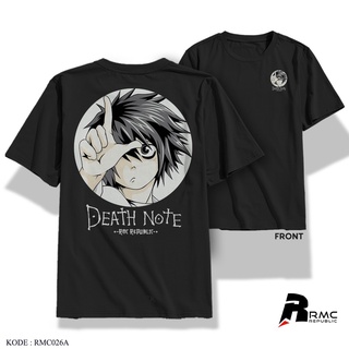 เสื้อยืดโอเวอร์ไซส์เสื้อยืด โอเวอร์ไซซ์ พิมพ์ลายการ์ตูนอนิเมะญี่ปุ่น DEATH NOTE ขนาดใหญ่ M L XL 2XL 3XL 4XL 5XLS-3XL