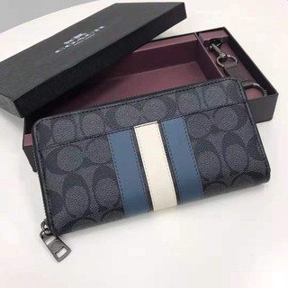 ของแท้ 💯%Coach F26070 F37943 กระเป๋าสตางค์ผู้ชายกระเป๋าสตางค์แบบยาวกระเป๋าสตางค์