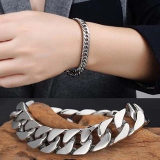 สร้อยข้อมือกำไลข้อมือสแตนเลสสีเงินได้ทั้งหญิงและชาย