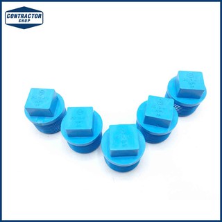 ปลั๊ก อุด PVC พีวีซี เกลียว นอก หนา-ฟ้า ตราช้าง ขนาด 3/4 นิ้ว #VALVE PLUG-WS B (10ตัว/แพ็ค)