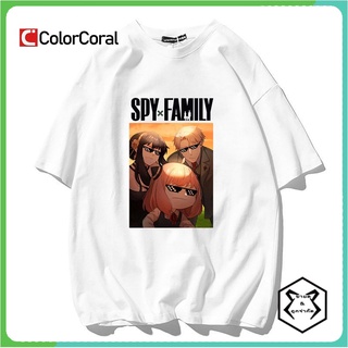 คอตต้อนคอกลมColorcoral เสื้อยืดแขนสั้นลําลอง พิมพ์ลายอนิเมะ Spy X Family Anya Forger สไตล์ฮาราจูกุ แฟชั่นสําหรับผู้ชาย แ