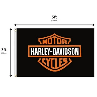 ธงติดผนัง ธงผ้า 150x90cm ธงฮาเลย์ ธงรถมอเตอร์ไซค์ เจาะตาไก่4มุม