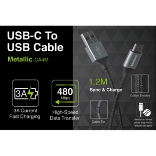 Capdase Metallic USB-C to USB Sync &amp; Fast Charge cable (1.5M)