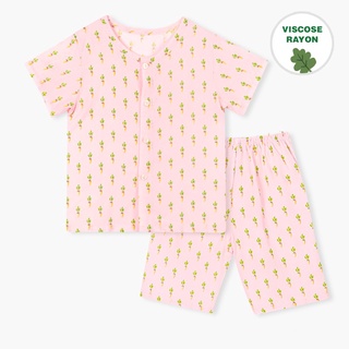 Unifriend Thailand ชุดนอนเด็ก เสื้อผ้าเด็ก รุ่น 22ss/Rayon Pajamas5-Carrot (Pink)