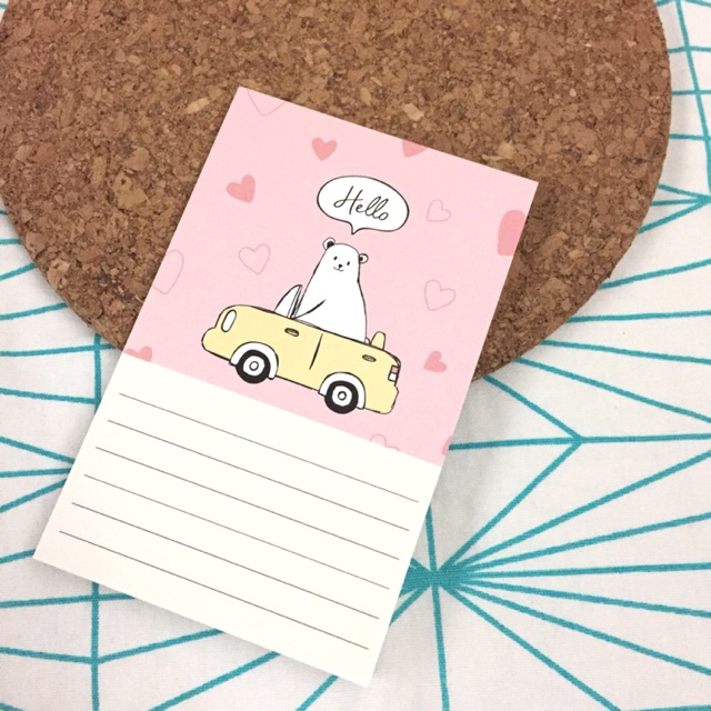 กระดาษโน้ต Polar bear (pink)