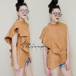 "Himma suede ruffled blouse"