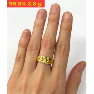 แหวนทองคำแท้ 96.5% สายเลส น้ำหนัก 1 สลึง
